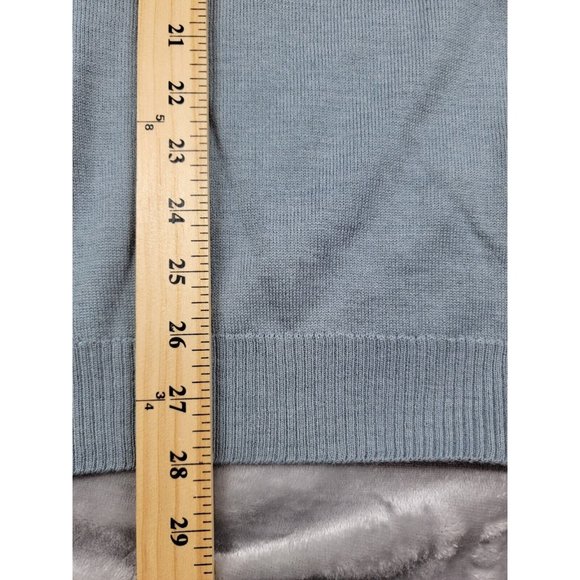 T Harris London Men's Quarter Zip Gray pullover Sweater Size XL Wool Blend - Picture 3 of 6